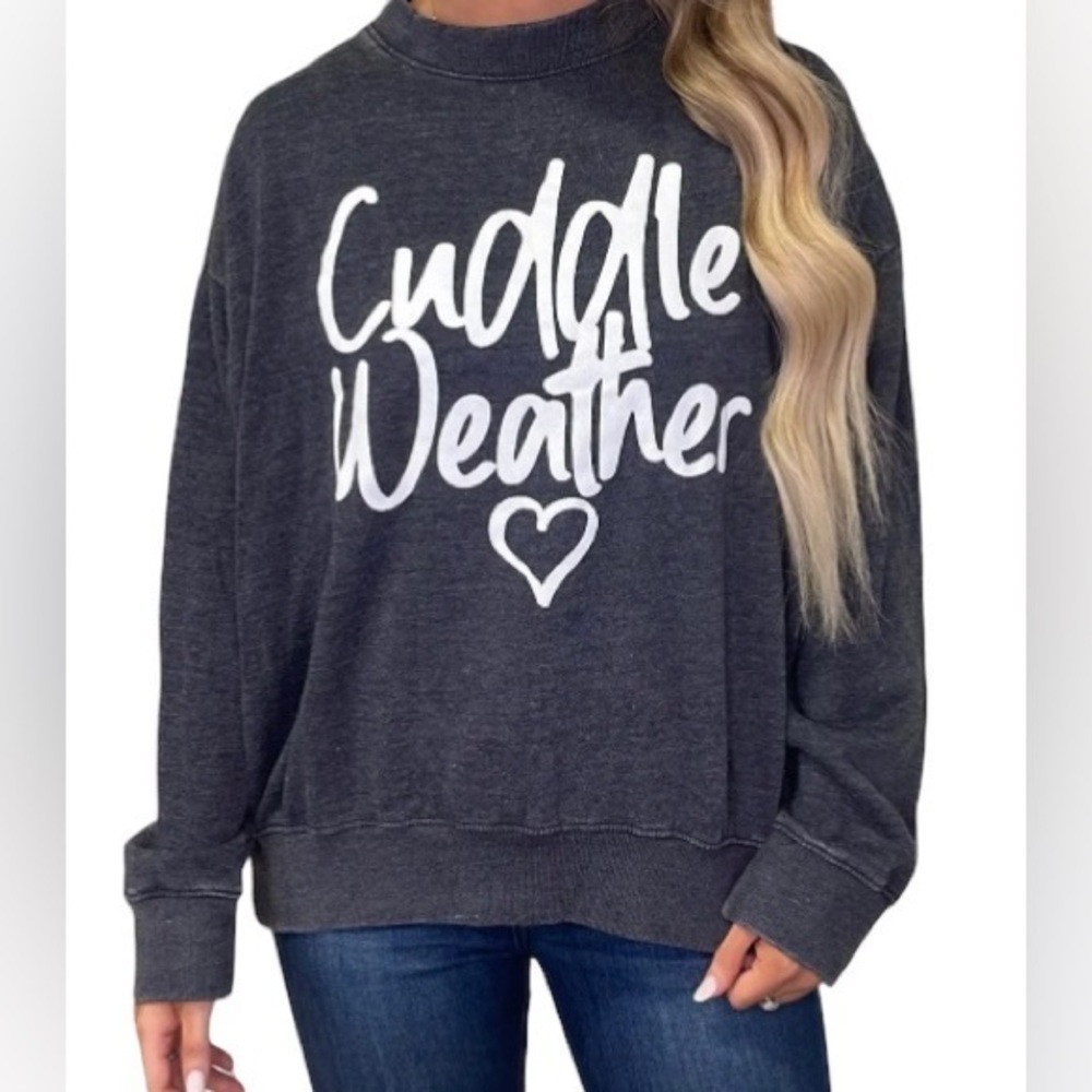 Cozy Gray Cuddle Weather Sweatshirt XL